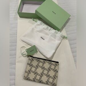 Tous Black and Cream Patterned Wallet